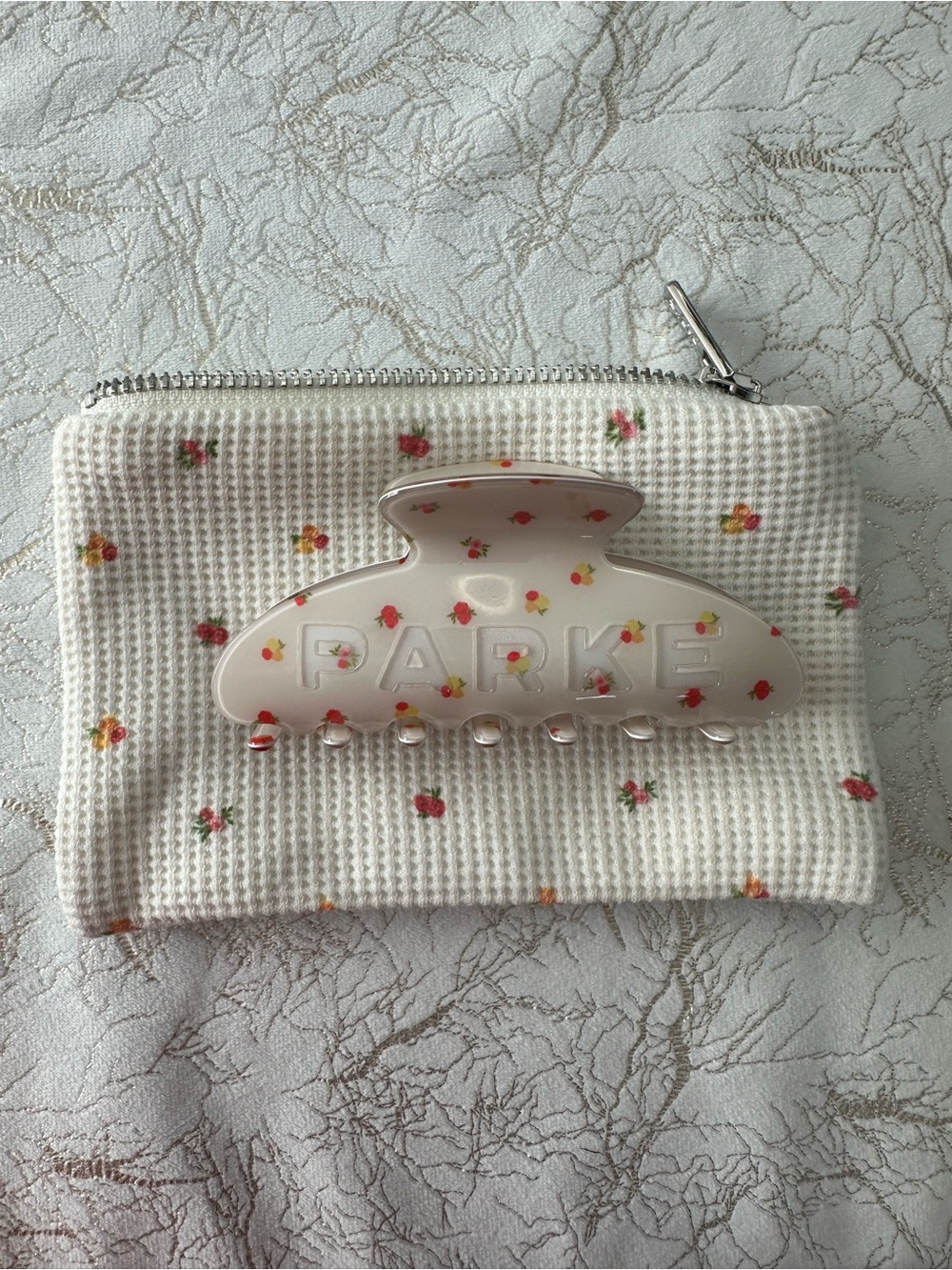 PARKE Floral Sunset Claw Clip & Pouch